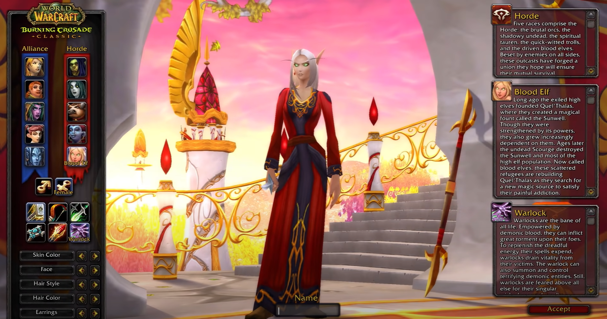 World of Warcraft Best Class for Blood Elf TBC Edition Gamepleton